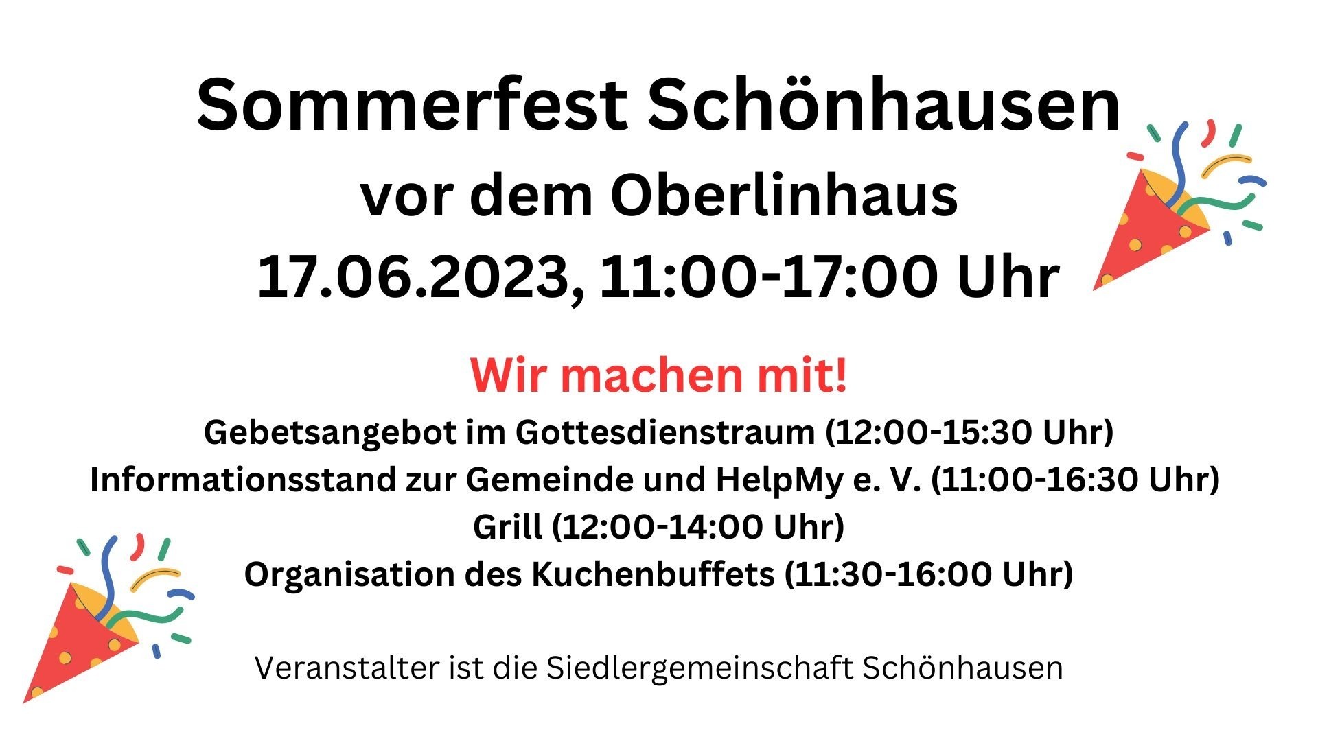 Sommerfest Schönhausen - Wir machen mit!